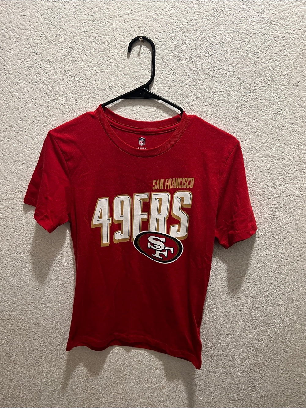NFL San Francisco 49ers Red Graphic Tee with Gold Accents